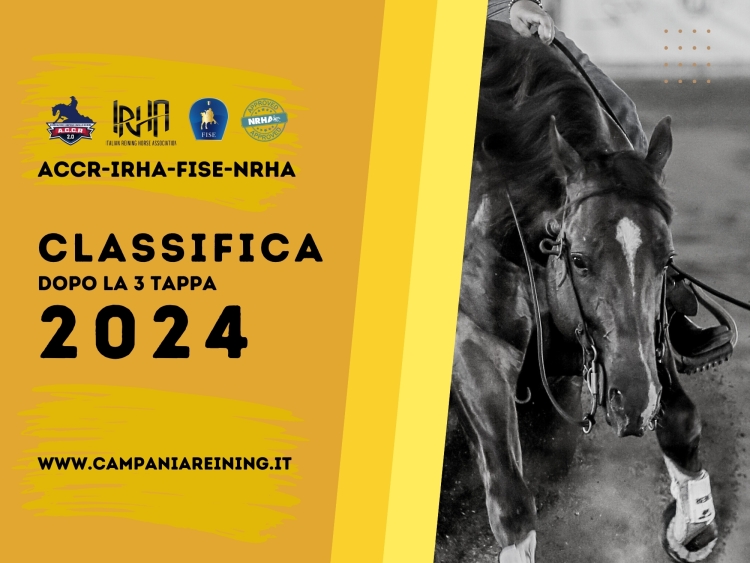 Classifica dopo il 3 show ACCR-IRHA-FISE-NRHA 2024